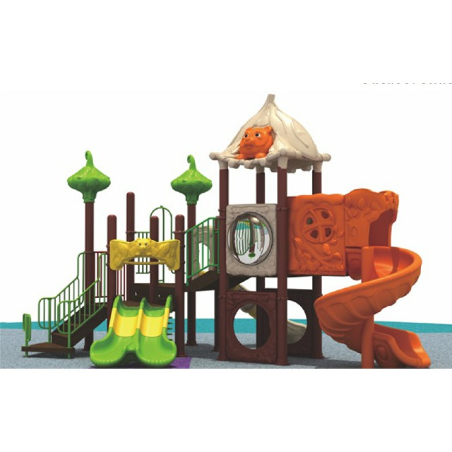 Outdoor Red Slide Cartoon Animal Playground With Climbing (ML-2005002)