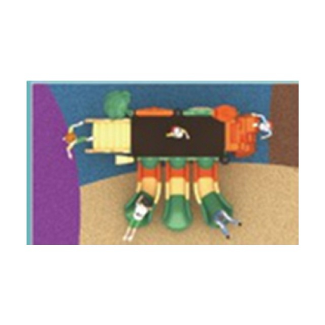 Outdoor Children Small Tree House Playground With Three Slide (ML-2002602)