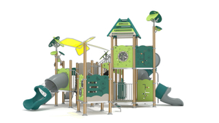 Small Outdoor 3 Slides Multi-functional Playground for Kindergarten (HHK-240513)