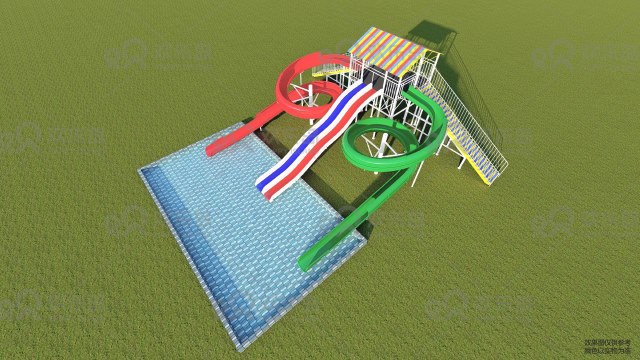 Amusement Park Water 2 tunnel Slide Outdoor Water Playground Equipment (HHK-0316)