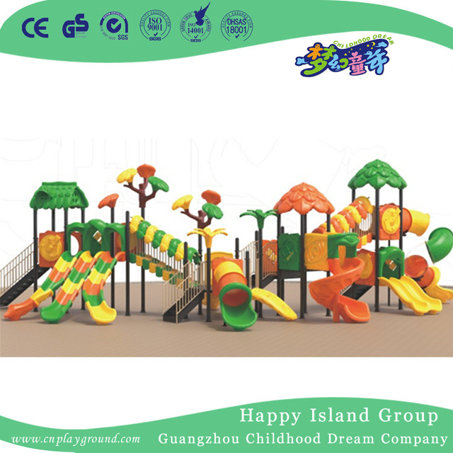 Outdoor School Plastic Slide Tree House Playground (1915101)