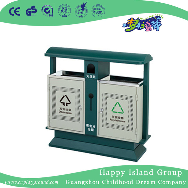 Simple Outdoor Metal Trash Can For Public (HHK-15306)