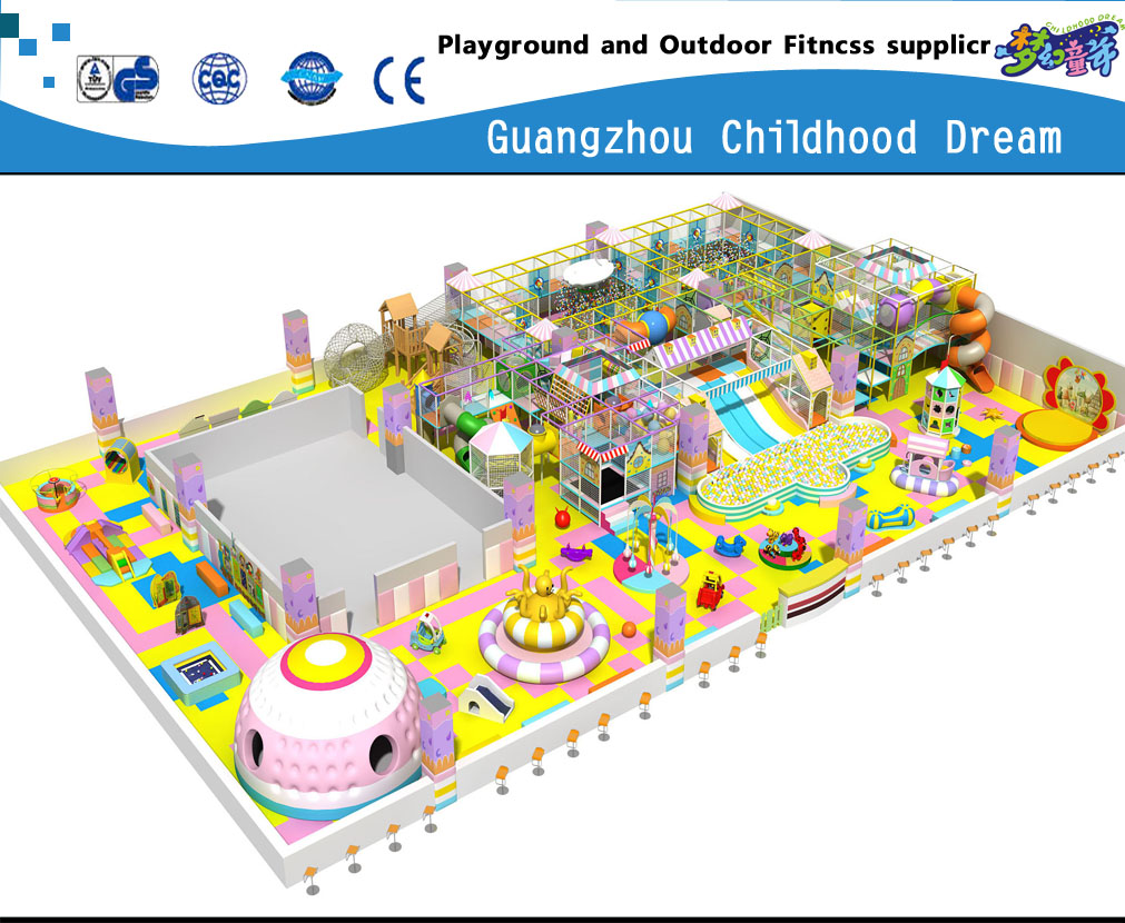 Middle Cartoon Indoor Playgrounds With Slide Equipment For Shopping Mall (H13-60022)