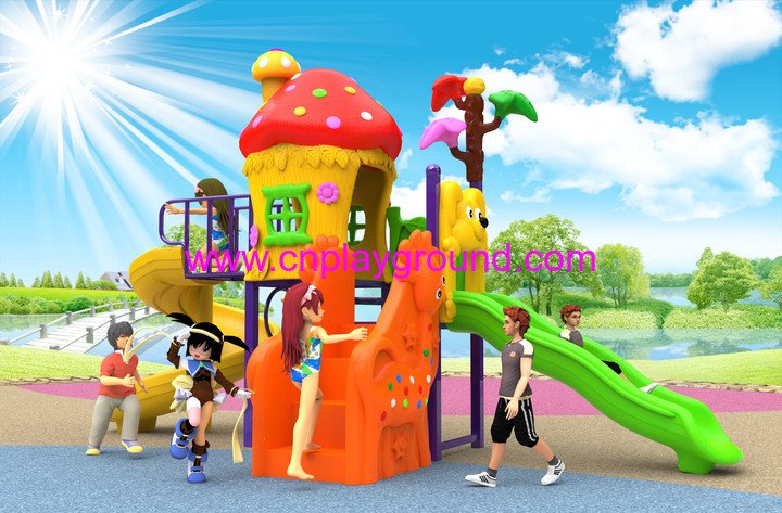 2018 New Design Outdoor Children Mushroom House Playground Equipment with Slide (H17-A1)