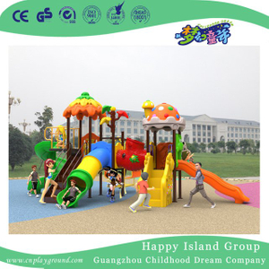 New Outdoor Leaves and Mushroom Roof Children Playground Equipment with Cylindrical Slide (H17-B4)