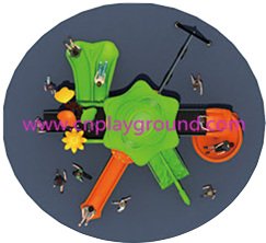 Outdoor Green Roof Outer Space Galvanized Steel Children Playground with Climbing Equipment (HG-9602)