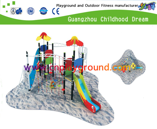 Kids Outdoor Plastic Slide Combination Climbing Frames Playgrounds (A-17604)