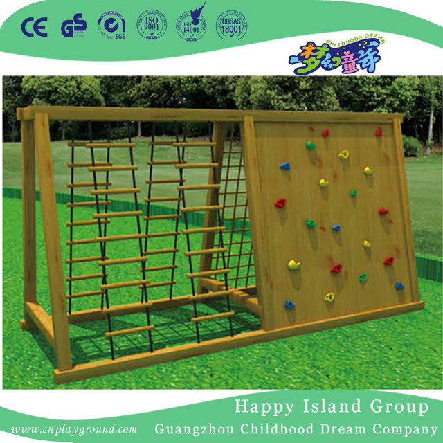 Outdoor Fitness Series Wooden Children Climbing Frames Equipment (HF-17605)