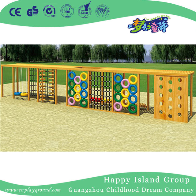 Outdoor Wooden Multifunctional Ladder Children Gym Training Climbing Frames Equipment (HF-17404)