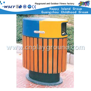 M11-13812 High Quality Wood Trash Can Garden Trash Can