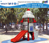 Mini Outdoor Rocket Feature Children Outer Space Galvanized Steel Playground with slide Equipment (HF-14301)