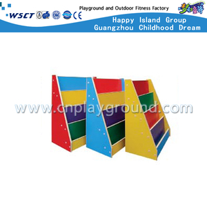 Kindergarten Library Colorful Wooden Book Shelf Cabinet (M11-08807)