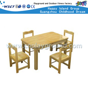 Kids Solid Wood Rectangle Table Furniture for Four (M11-07205)