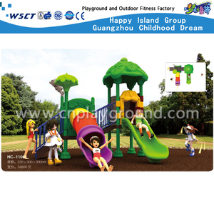 New Design Middle Size Toddler Plastic Tree Roof Set with Tunnel Slide (HC-11001)