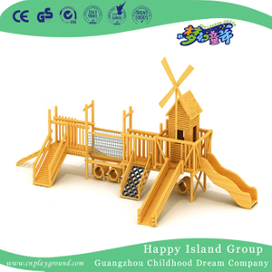 School Outdoor Wooden Toddler Combination Slide Playground (HF-17002)