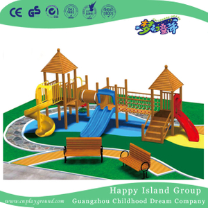 Outdoor Amusement Park Wooden Combination Slide Children Playground (HF-17202)