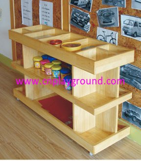 School Natural Wooden Pigment Storage Shelf (HG-4104)