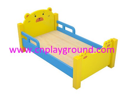 Yellow Bear Model Painting Wooden Toddler School Bed (HG-6502)