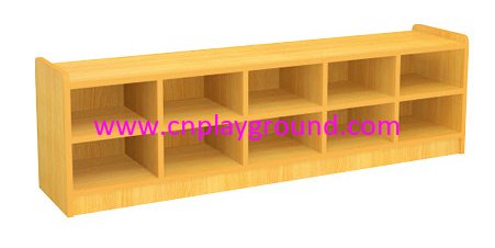 School Toddler Double Layers Wooden Shoes Cabinet (HG-4301)