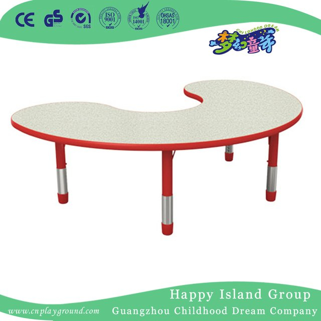 Small School Toddlers Wood Wavy Table For Four (HG-5004)