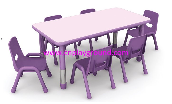 School Modern Wooden Children Pink Rectangle Table (HG-5001)