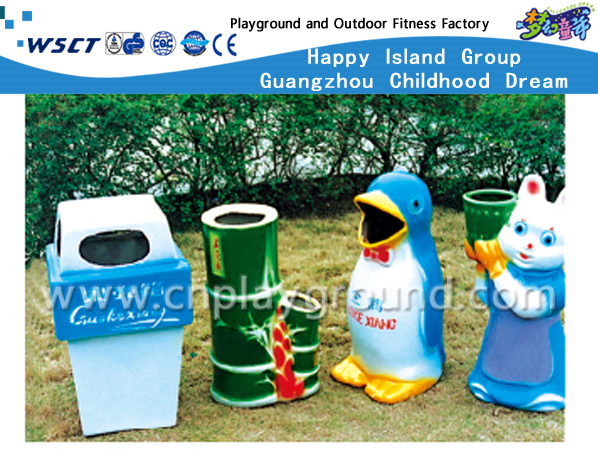Outdoor Lovely Glass Fiber Reinforced Plastics Cartoon Animal Trash Can (HD-18713)