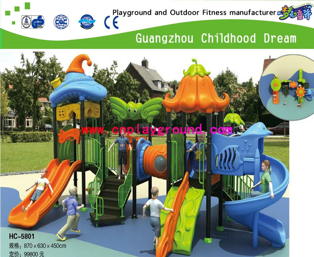 Hot Sale New Bright Color Outdoor School Vegetable Galvanized Steel Playground Play Structure (HC-5802)