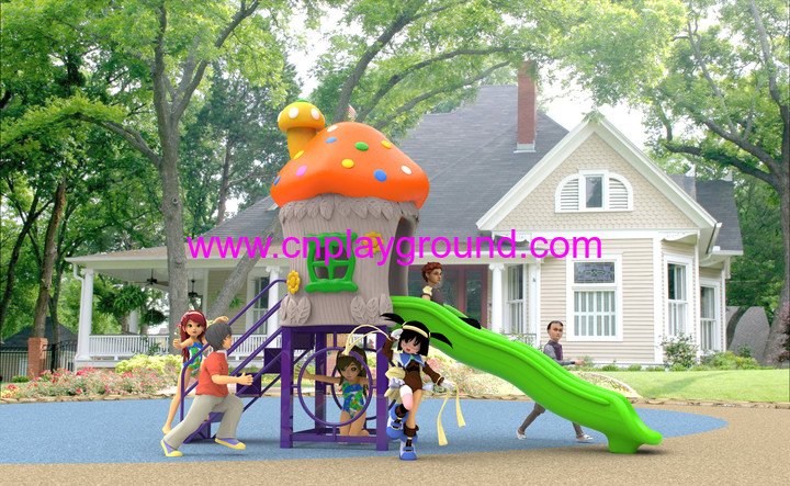 2018 New Design Outdoor Small Children Mushroom House Playground Equipment with Slide (H17-A3)