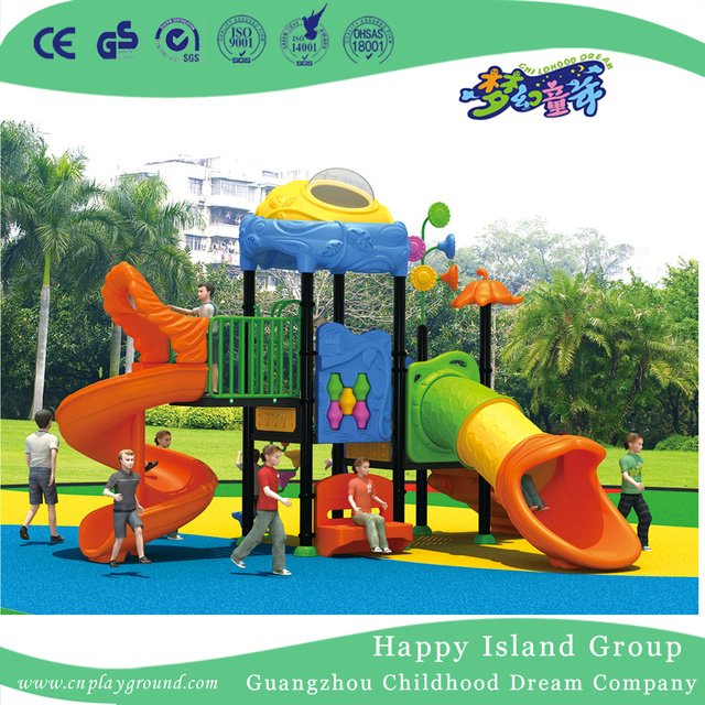 Outdoor Green Roof Outer Space Galvanized Steel Children Playground with Climbing Equipment (HG-9602)