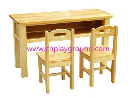 School Natural Wood Toddler Desk with Storage (HG-3802)
