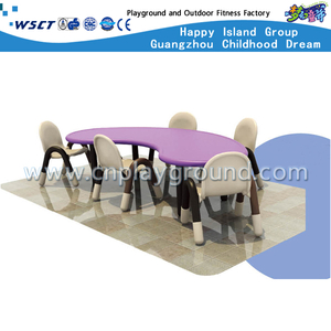  Kindergarten Furniture Children Plastic Curved Table Desk (M11-07604)