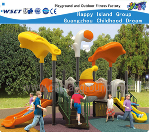 Hat Feature Outdoor Children Tree House Galvanized Steel Playground Equipment with Slide (HF-14401)