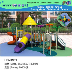 Mini Outdoor Plastic Slide Sevilla Galvanized Steel Playground for Sale（HD-3901）