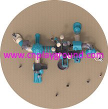 Outdoor Large Tree House Galvanized Steel Playground Equipment for Children with Clock Decoration (HG-10301)