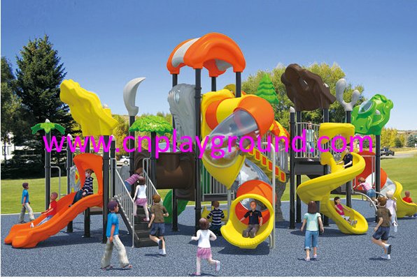Middle Sea Breeze Galvanized Steel Children Playground with Double Layer Cylindrical Slide (HG-10002)