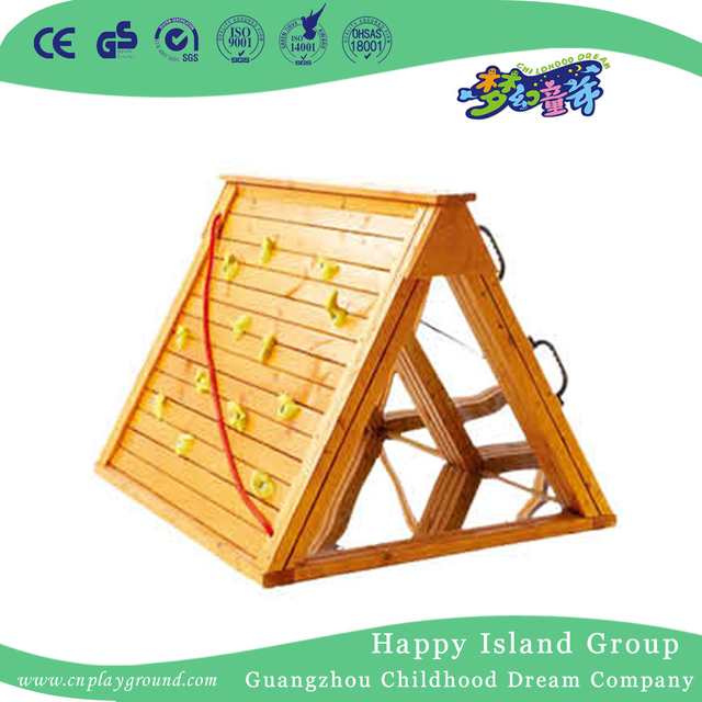 Indoor Wooden Grassy Lawn Theme Climbing Wall Playground for Kids Play