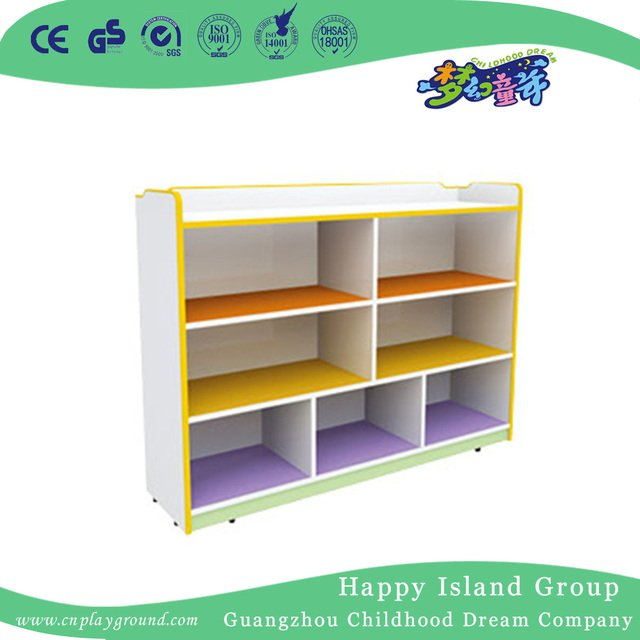 School Bright Color Wooden Three Layers Bags Cabinet (HG-5412)