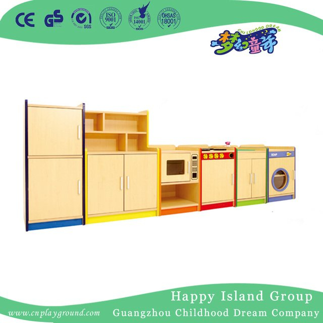 School Children Role Play Wooden Microwave Oven Cabinet Furniture (HG-4402)