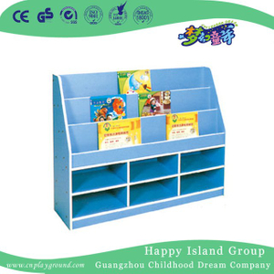 Blue School Toddler Wooden Staged Book Shelf (HG-6104)