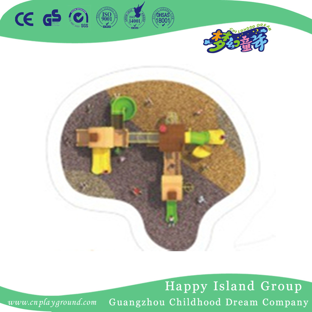 Outdoor Large Wooden Combination Slide Playhouse Playground (1907101)