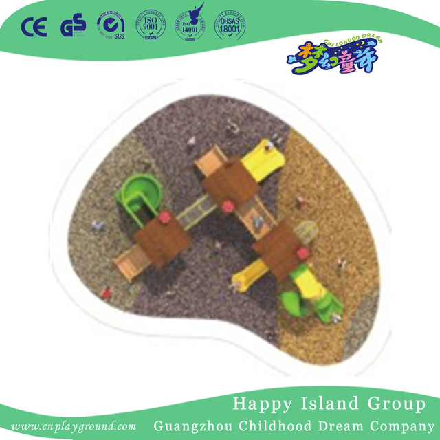Outdoor New Design Wooden Playhouse Playground With Slide (1906901)