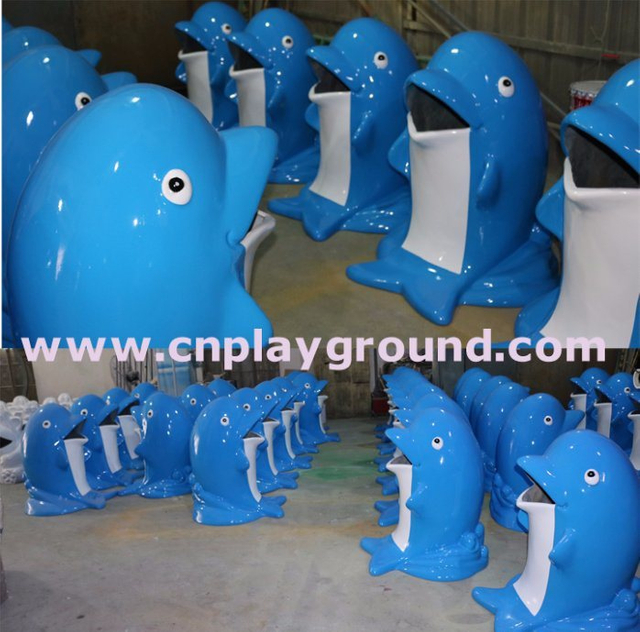 Outdoor Cartoon Animal Dolphin Trash Can For Park Equipment (M11-14201)