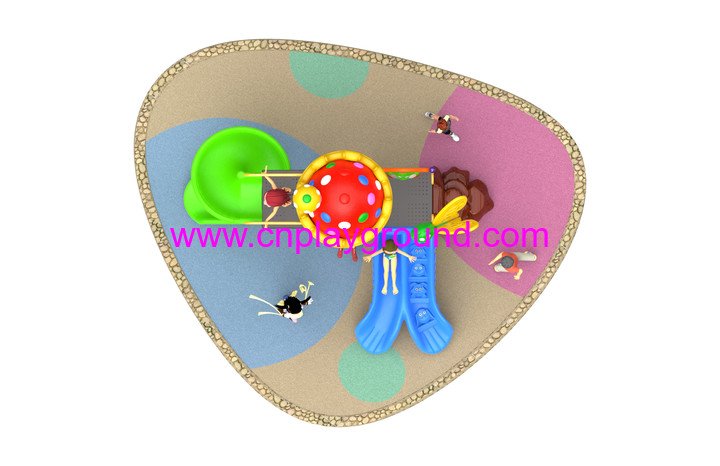 2018 New Outdoor Red Mushroom Roof Children Playground Equipment with Combination Slide (H17-B1)