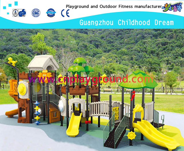 Green Leave Roof Combination School Sevilla Galvanized Steel Playground Equipment (M11-00302)