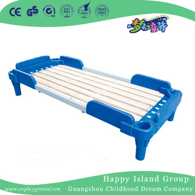 Wooden Kindergarten School portable Bed with Plastic Frame for Sale (HG-6302)