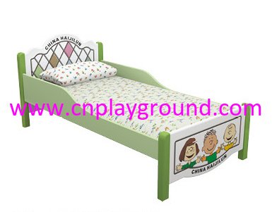 Bright Color Cartoon Images Wooden School Painting Bed For Kids (HG-6307)