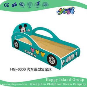 Cartoon Car Model Solid Wood School Bed with Mickey Mouse (HG-6306)