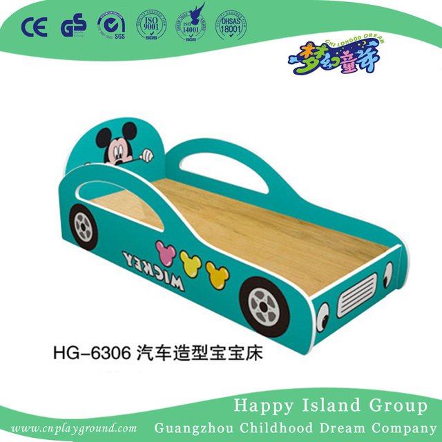 Children Simple Natural Wood School Bed for Sale (HG-6404)