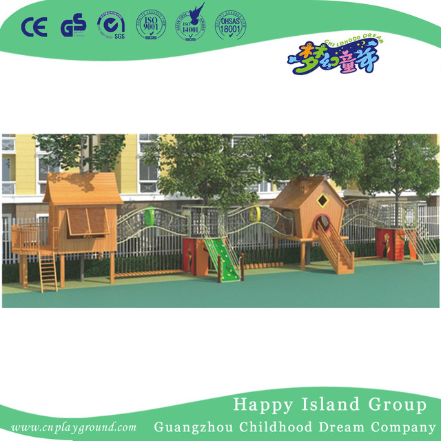 Kindergarten Middle Size Outdoor Wooden Climbing Playground (1908601)
