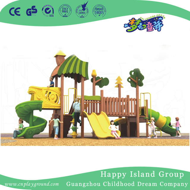 Outdoor Brown Children Wooden Playhouse Playground Equipment (1908102)